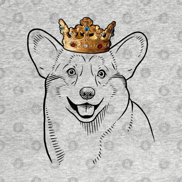 Pembroke Welsh Corgi Dog King Queen Wearing Crown by millersye